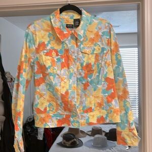 Denim flowered jacket